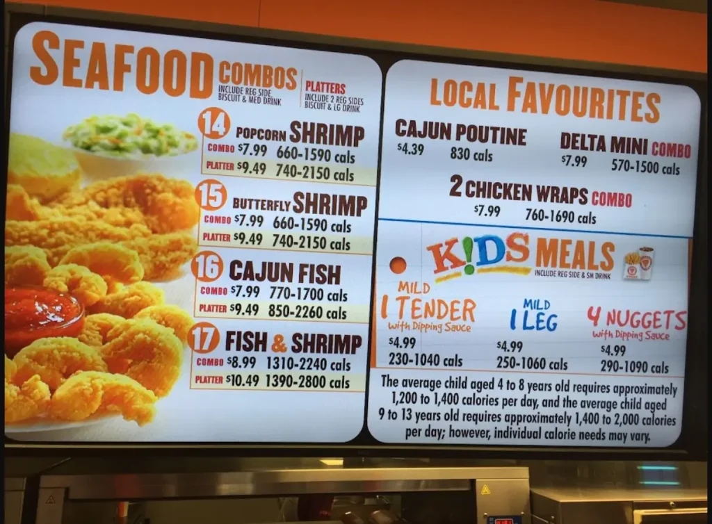 Popeyes Seafood Menu Prices