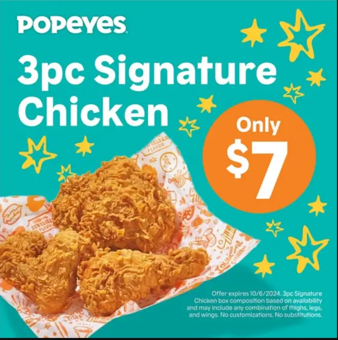 Popeyes Signature Chicken Menu Prices