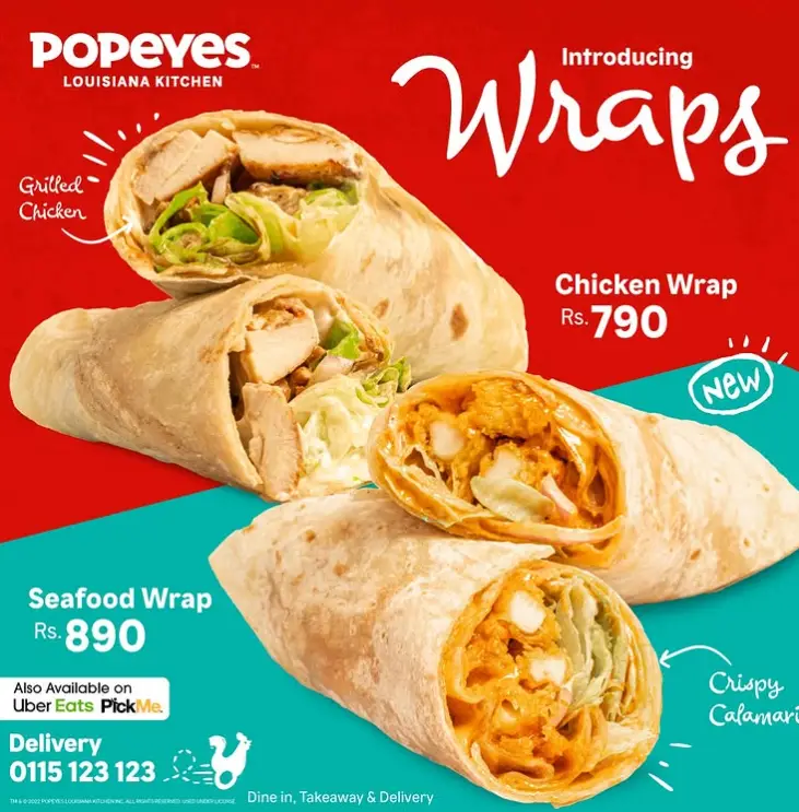 Popeyes Special Wraps Menu Prices